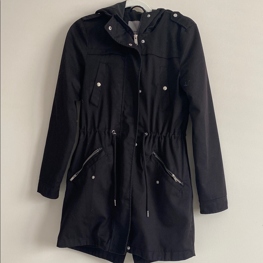 Black Hooded Women's Jacket